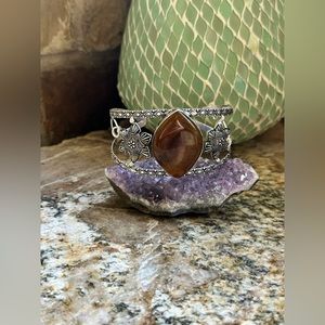 Hand Crafted Silver and Brown Bracelet